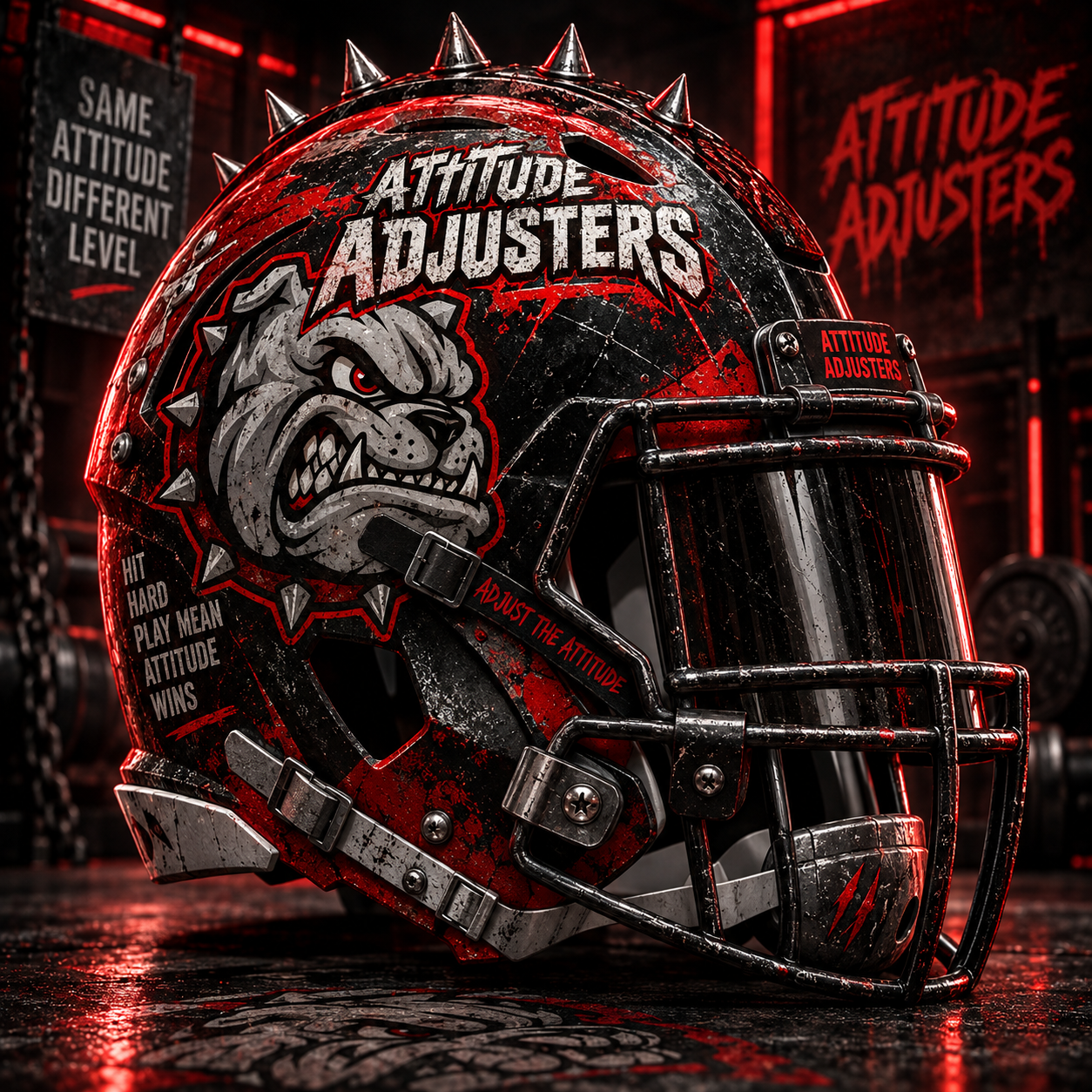 Attitude Adjusters helmet